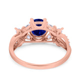 Art Deco Wedding Engagement Bridal Ring Pear Round Simulated Cubic Zirconia 925 Sterling Silver