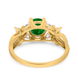 Art Deco Wedding Engagement Bridal Ring Pear Round Simulated Cubic Zirconia 925 Sterling Silver