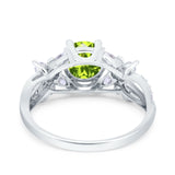 Art Deco Wedding Engagement Bridal Ring Pear Round Simulated Cubic Zirconia 925 Sterling Silver