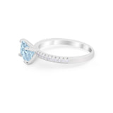 Vintage Wedding Ring Sideways Emerald Cut Round CZ 925 Sterling Silver