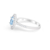 Oval Wedding Ring Vintage Round Simulated Cubic Zirconia 925 Sterling Silver