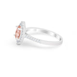 Oval Wedding Ring Vintage Round Simulated Cubic Zirconia 925 Sterling Silver