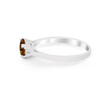 Three Stone Wedding Engagement Ring Emerald Cut Round CZ 925 Sterling Silver