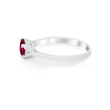Three Stone Wedding Engagement Ring Emerald Cut Round CZ 925 Sterling Silver