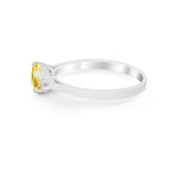 Three Stone Wedding Engagement Ring Emerald Cut Round CZ 925 Sterling Silver