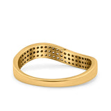 Half Eternity Ring Wedding Engagement Band Pave Simulated Cubic Zirconia 925 Sterling Silver (7mm)