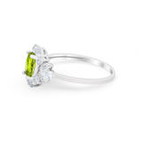 Oval Wedding Ring Vintage Round Simulated Cubic Zirconia 925 Sterling Silver