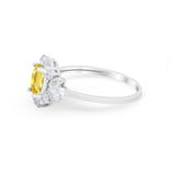 Oval Wedding Ring Vintage Round Simulated Cubic Zirconia 925 Sterling Silver