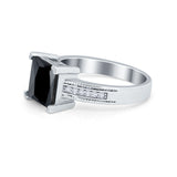 Cushion Cut Wedding Ring Simulated Cubic Zirconia Accent 925 Sterling Silver