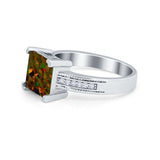 Cushion Cut Wedding Ring Simulated Cubic Zirconia Accent 925 Sterling Silver