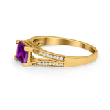 Princess Cut Wedding Ring Simulated Cubic Zirconia 925 Sterling Silver