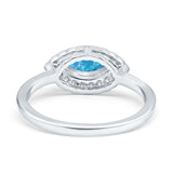 Floral Marquise Engagement Ring Simualted Cubic Zirconia 925 Sterling Silver