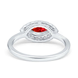 Floral Marquise Engagement Ring Simualted Cubic Zirconia 925 Sterling Silver