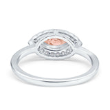 Floral Marquise Engagement Ring Simualted Cubic Zirconia 925 Sterling Silver