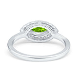 Floral Marquise Engagement Ring Simualted Cubic Zirconia 925 Sterling Silver
