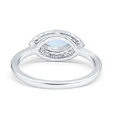 Floral Marquise Engagement Ring Simualted Cubic Zirconia 925 Sterling Silver