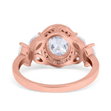 Oval Art Deco Engagement Ring Simulated Cubic Zirconia 925 Sterling Silver