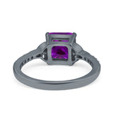 Cushion Cut Celtic Wedding Ring Simulated Cubic Zirconia 925 Sterling Silver