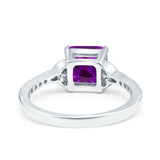 Cushion Cut Celtic Wedding Ring Simulated Cubic Zirconia 925 Sterling Silver