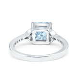 Cushion Cut Celtic Wedding Ring Simulated Cubic Zirconia 925 Sterling Silver