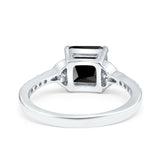 Cushion Cut Celtic Wedding Ring Simulated Cubic Zirconia 925 Sterling Silver
