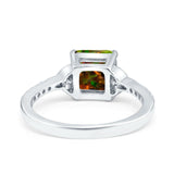 Cushion Cut Celtic Wedding Ring Simulated Cubic Zirconia 925 Sterling Silver