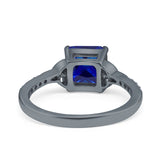 Cushion Cut Celtic Wedding Ring Simulated Cubic Zirconia 925 Sterling Silver