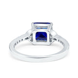Cushion Cut Celtic Wedding Ring Simulated Cubic Zirconia 925 Sterling Silver