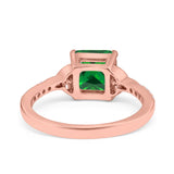 Cushion Cut Celtic Wedding Ring Simulated Cubic Zirconia 925 Sterling Silver