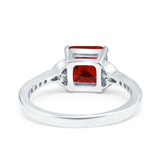 Cushion Cut Celtic Wedding Ring Simulated Cubic Zirconia 925 Sterling Silver