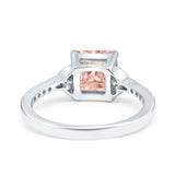 Cushion Cut Celtic Wedding Ring Simulated Cubic Zirconia 925 Sterling Silver