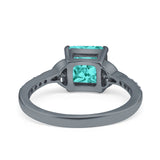 Cushion Cut Celtic Wedding Ring Simulated Cubic Zirconia 925 Sterling Silver