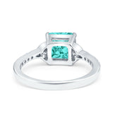 Cushion Cut Celtic Wedding Ring Simulated Cubic Zirconia 925 Sterling Silver