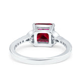 Cushion Cut Celtic Wedding Ring Simulated Cubic Zirconia 925 Sterling Silver
