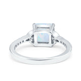 Cushion Cut Celtic Wedding Ring Simulated Cubic Zirconia 925 Sterling Silver