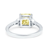 Cushion Cut Celtic Wedding Ring Simulated Cubic Zirconia 925 Sterling Silver