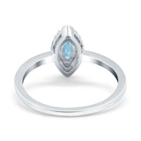 Halo Marquise Engagement Ring Simulated Cubic Zirconia 925 Sterling Silver