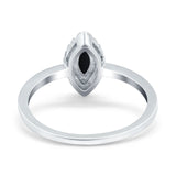 Halo Marquise Engagement Ring Simulated Cubic Zirconia 925 Sterling Silver
