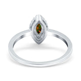 Halo Marquise Engagement Ring Simulated Cubic Zirconia 925 Sterling Silver