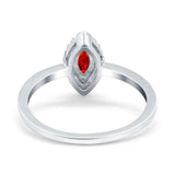 Halo Marquise Engagement Ring Simulated Cubic Zirconia 925 Sterling Silver