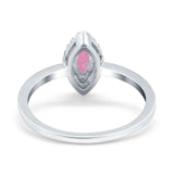 Halo Marquise Engagement Ring Simulated Cubic Zirconia 925 Sterling Silver