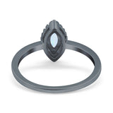 Halo Marquise Engagement Ring Simulated Cubic Zirconia 925 Sterling Silver