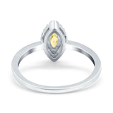 Halo Marquise Engagement Ring Simulated Cubic Zirconia 925 Sterling Silver