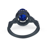 Art Deco Twisted Shank Wedding Ring Oval Round Cubic Zirconia 925 Sterling Silver