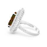 Teardrop Cocktail Ring Pear Round Cubic Zirconia 925 Sterling Silver
