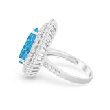Teardrop Cocktail Ring Pear Round Cubic Zirconia 925 Sterling Silver
