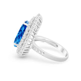 Teardrop Cocktail Ring Pear Round Cubic Zirconia 925 Sterling Silver