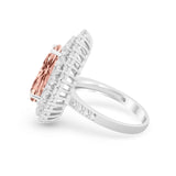Teardrop Cocktail Ring Pear Round Cubic Zirconia 925 Sterling Silver
