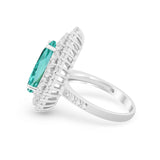 Teardrop Cocktail Ring Pear Round Cubic Zirconia 925 Sterling Silver