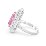 Teardrop Cocktail Ring Pear Round Cubic Zirconia 925 Sterling Silver